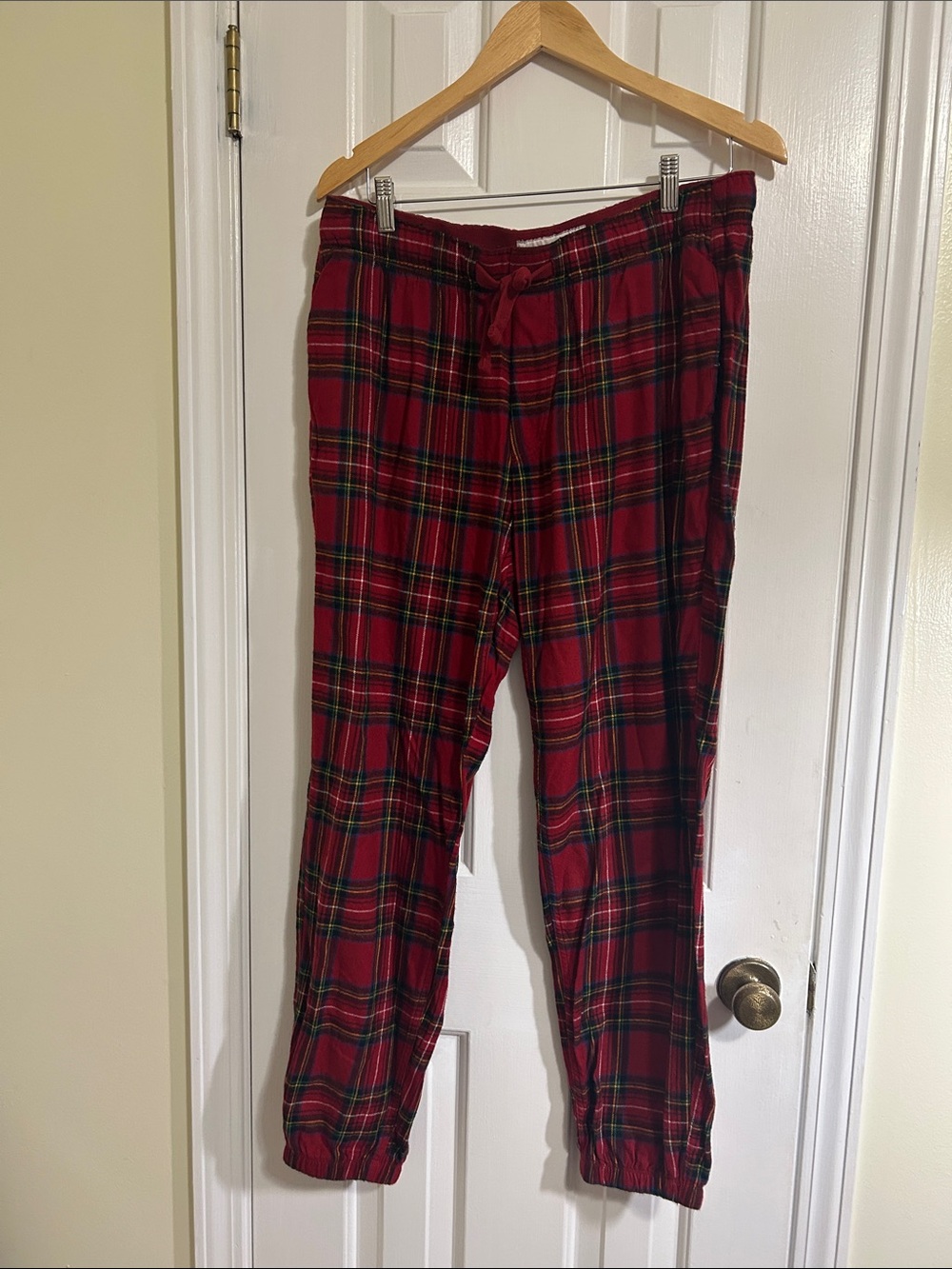 Abercrombie & Fitch, Red Plaid Lounge Pants, Joggers, Size L